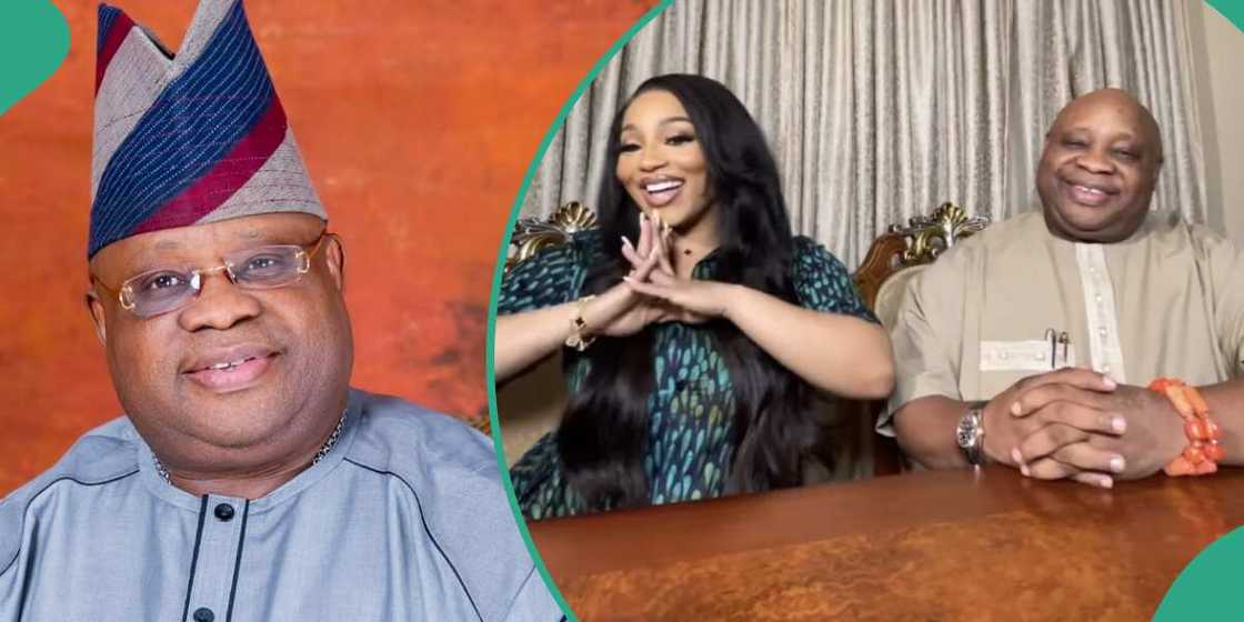 Osun gov tackles daughter over marriage in sweet video Osun gov tackles daughter over marriage in sweet video