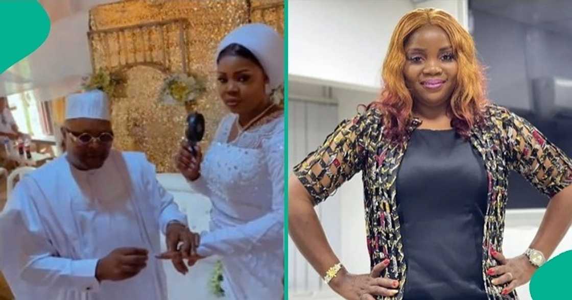 Woman celebrates getting married after 19 years of courtship and 13 years of living unofficially with lover. Woman celebrates getting married after 19 years of courtship and 13 years of living unofficially with lover.