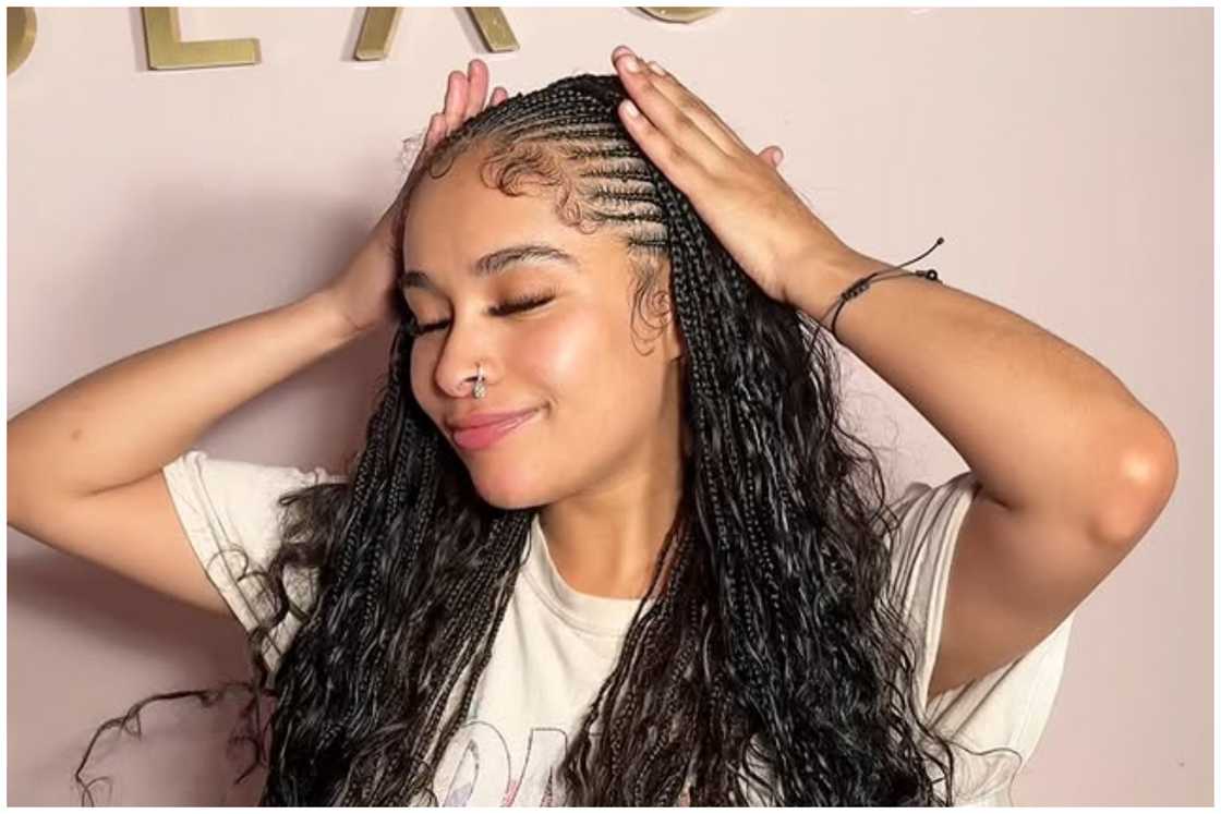 Boho braids with cornrows in front Boho braids with cornrows in front