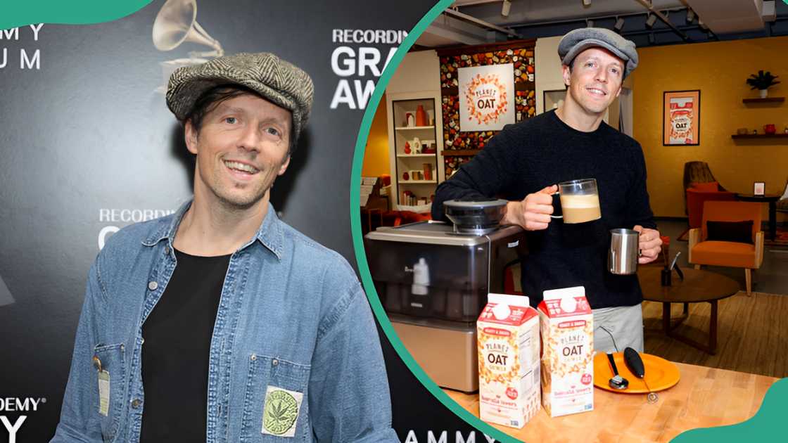 Jason Mraz at The GRAMMY Museum in Los Angeles, California (L) and at Chelsea Market in New York City (R)