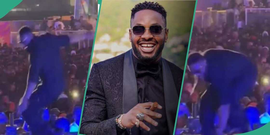 Images of Cross falling off the stage at Davido's show go viral Images of Cross falling off the stage at Davido's show go viral
