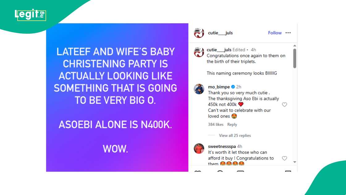 Mo Bimpe drops update about her triplets' grand thanksgiving.