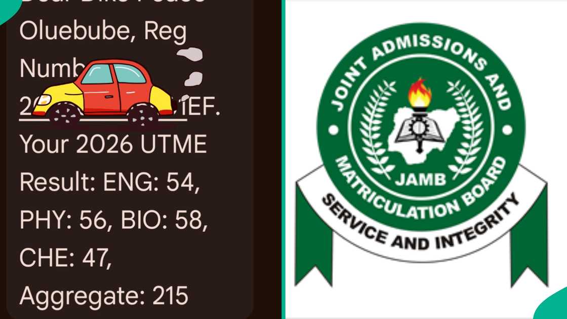 A science student posts 2026 UTME result online, says score was unexpected.
