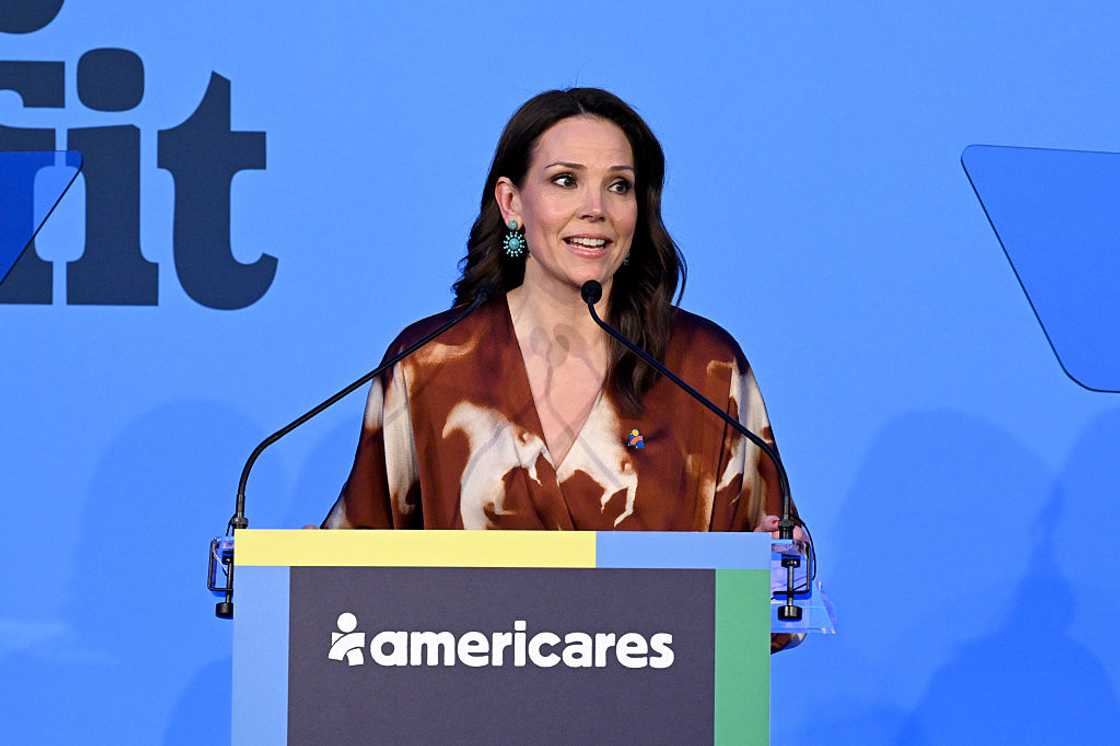 Erica Hill speaks onstage during the 2025 Americares Airlift Benefit.