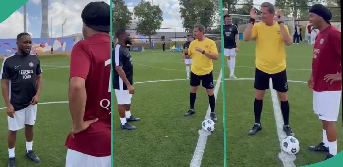 Team Jay Jay and team Ronaldinho during PSG legends match.