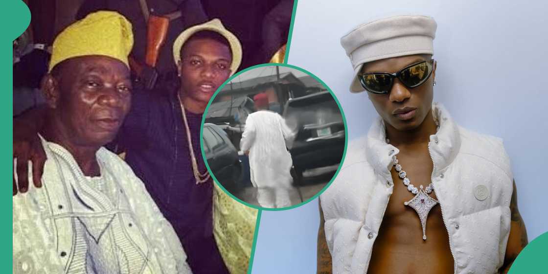 Wizkid's father reportedly seen under the rain, Wizkid Wizkid's father reportedly seen under the rain, Wizkid