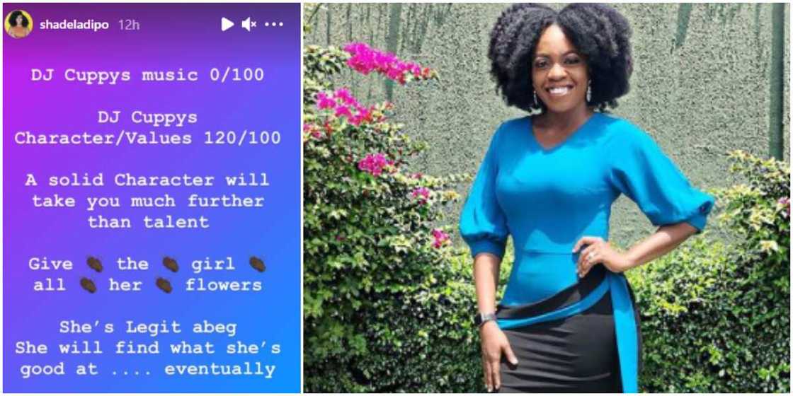 Shade Ladipo Rates DJ Cuppy's Music, Says Solid Character will Take Her further than Music Shade Ladipo Rates DJ Cuppy's Music, Says Solid Character will Take Her further than Music