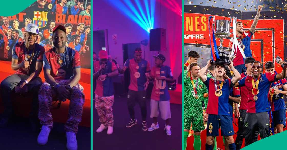 Skales performs at Barcelona's victory party after Copa del Rey triumph Skales performs at Barcelona's victory party after Copa del Rey triumph