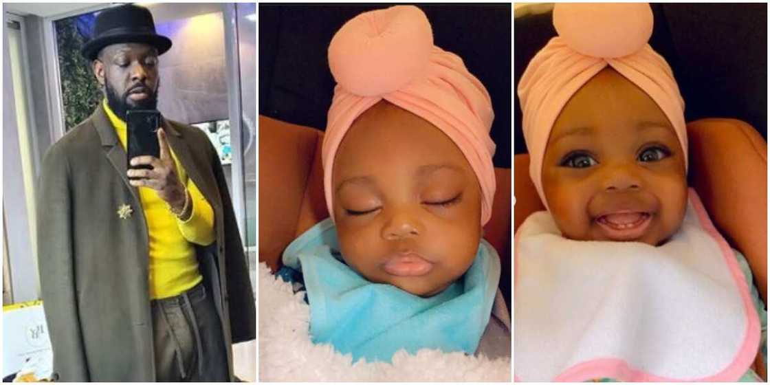 Singer Timaya finally unveils 6 months old daughter with 3rd baby mama (photos)