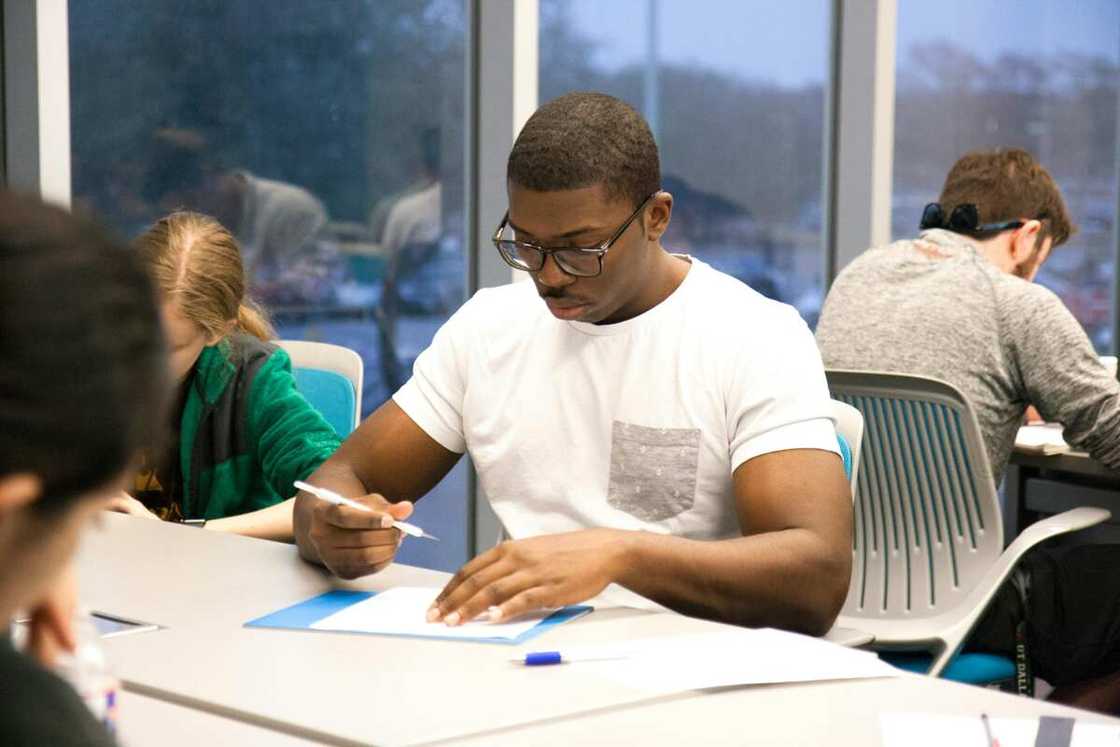A student studying. A student studying.