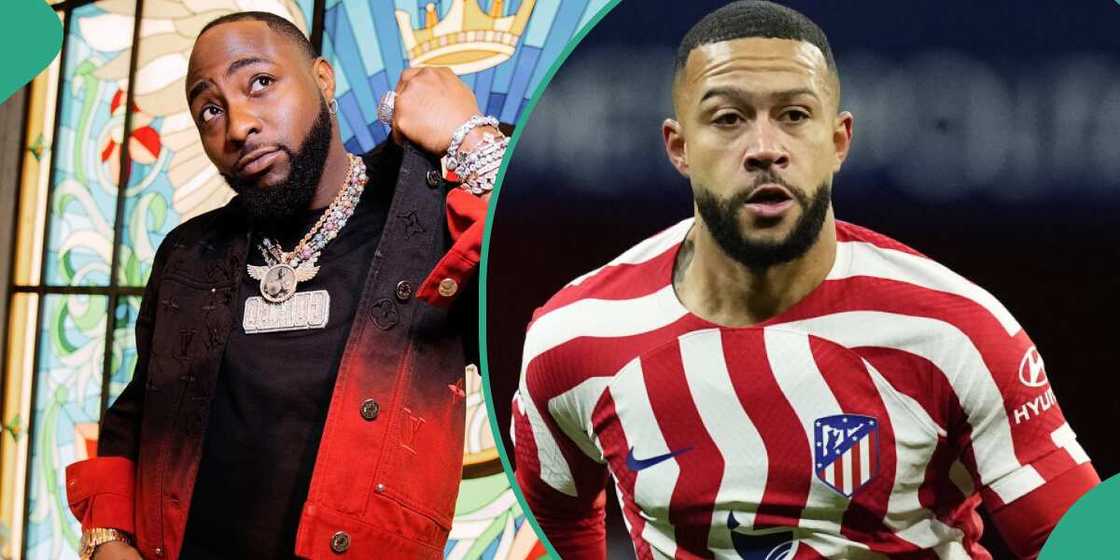 Davido sends message to Memphis Depay. Davido sends message to Memphis Depay.
