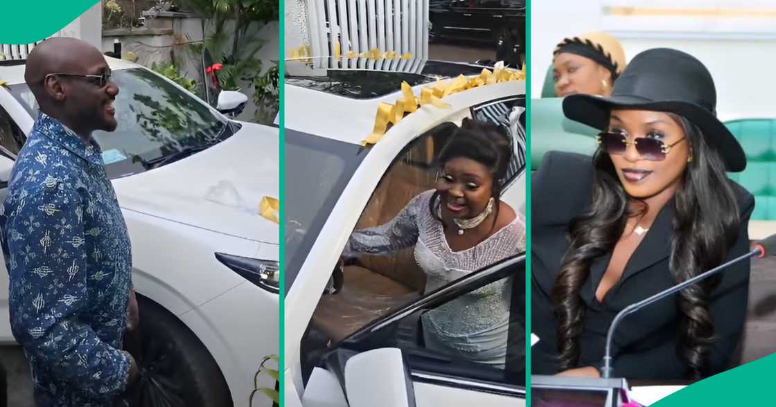 2Baba and lawmaker Natasha Osawaru reportedly gifted her mum a brand-new car. 2Baba and lawmaker Natasha Osawaru reportedly gifted her mum a brand-new car.