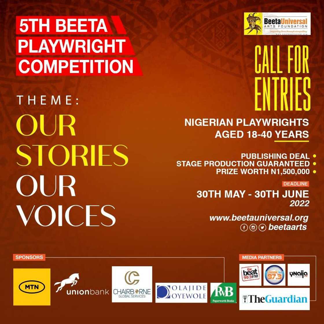 Actress Bikiya Graham-Douglas Partners with MTN, Union Bank, Others for the 5th Beeta Playwright Competition Actress Bikiya Graham-Douglas Partners with MTN, Union Bank, Others for the 5th Beeta Playwright Competition