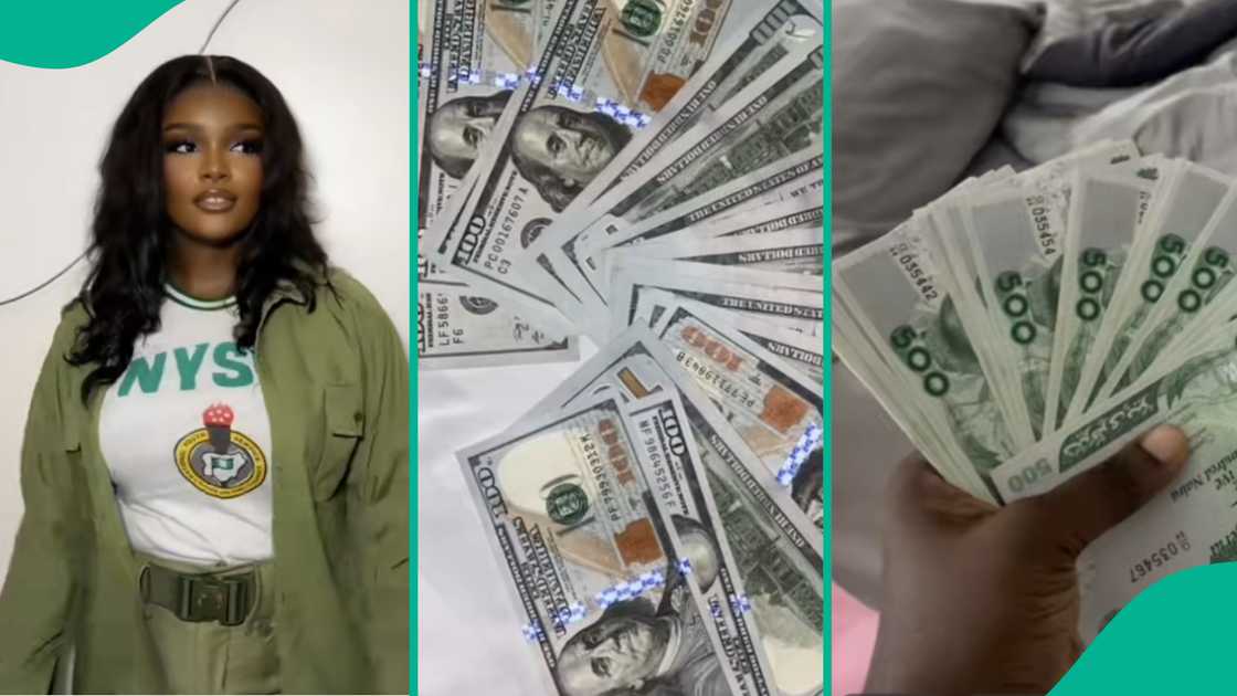 Corps member flaunts cash she received. Corps member flaunts cash she received.