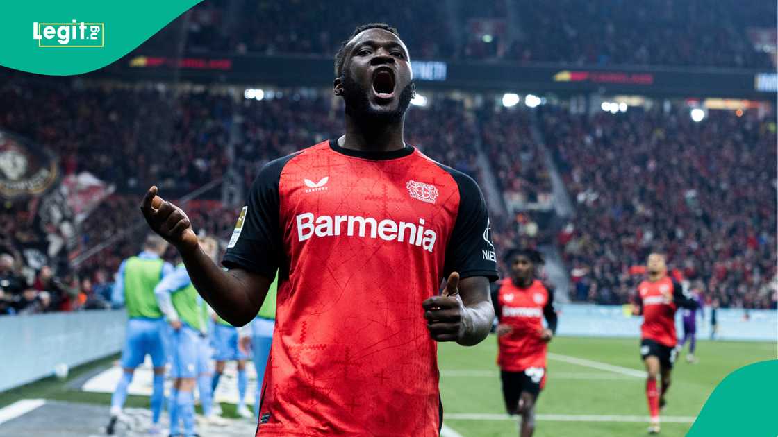 Victor Boniface, Bayer Leverkusen, VfL Bochum, Bay Arena, Leverkusen, Germany, Bundesliga. Victor Boniface, Bayer Leverkusen, VfL Bochum, Bay Arena, Leverkusen, Germany, Bundesliga.