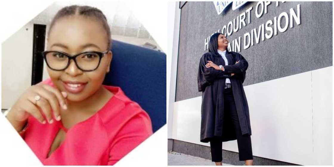 Female Lecturer Who Was Trolled for Not Dressing Well Wows Many With New photo as She Wins Big in Law