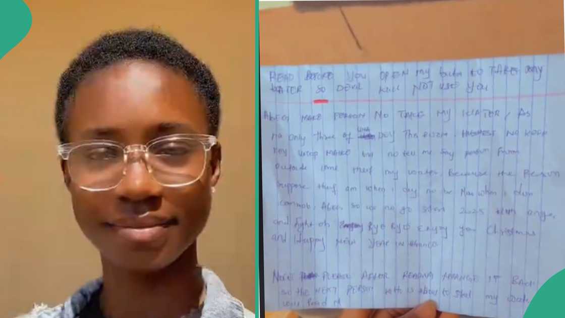Lady shares written note from her roommate. Lady shares written note from her roommate.