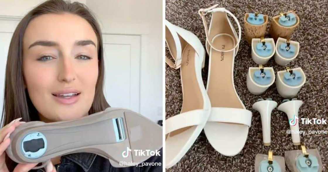 Young woman creates convertible high heels Young woman creates convertible high heels