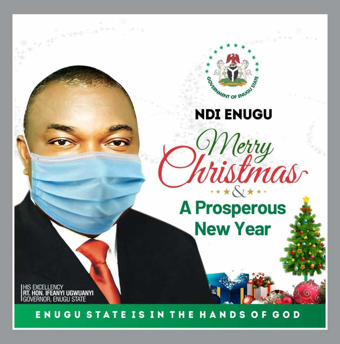 Yuletide: Gov. Ugwuanyi congratulates Christians, Nigerians