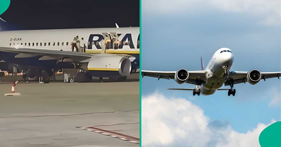 Passengers on Ryanair jump off the wings of a London-bound plane after a fire warning alert. Passengers on Ryanair jump off the wings of a London-bound plane after a fire warning alert.