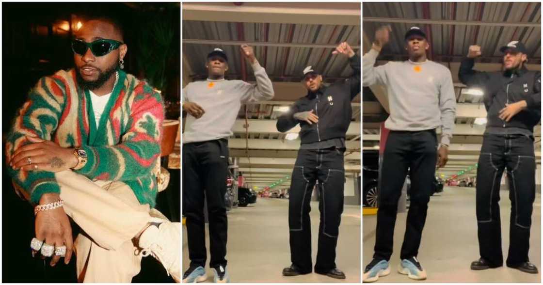 Boxer Israel Adesanya and friend on Davido's challenge Boxer Israel Adesanya and friend on Davido's challenge