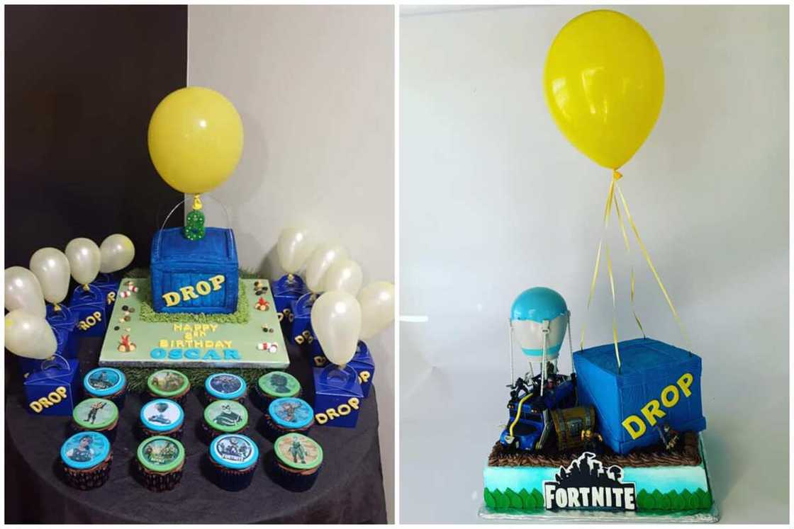 Fortnite themed cake