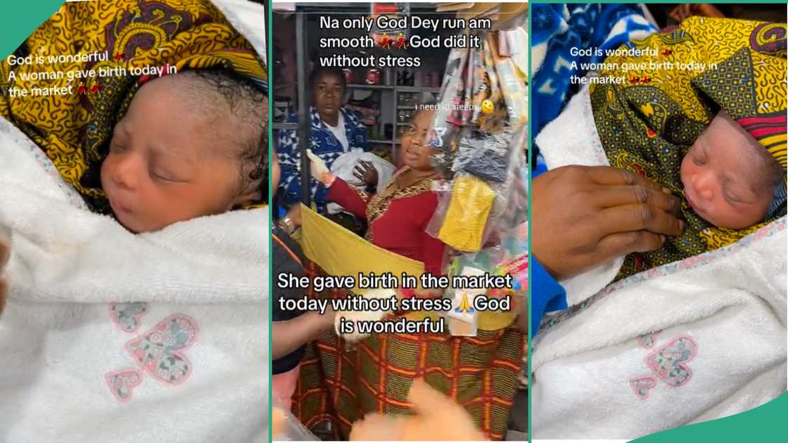 Woman gives birth inside market. Woman gives birth inside market.