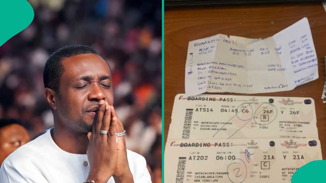 Nathaniel Bassey: Man shares testimony after dressing his testimony by drawing boarding pass with biro and paper.