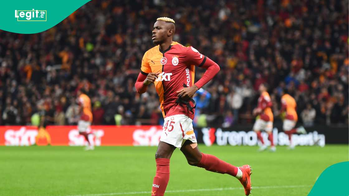 Victor Osimhen celebrates a goal for Galatasaray Victor Osimhen celebrates a goal for Galatasaray