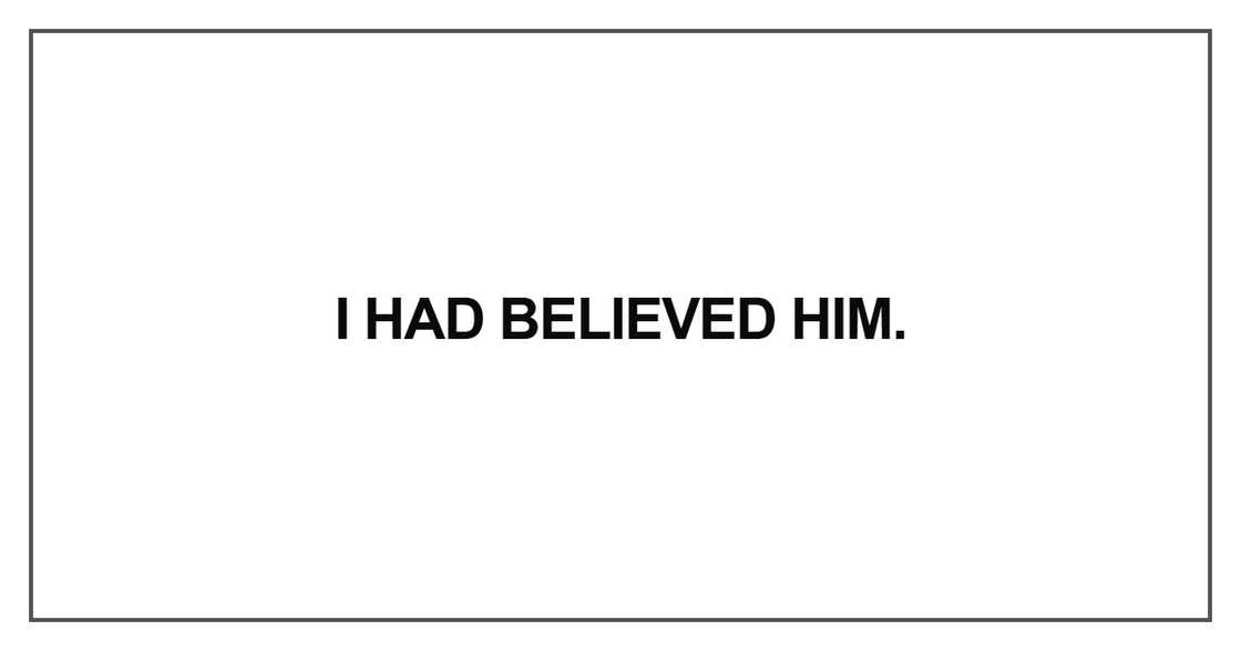 I had believed him I had believed him