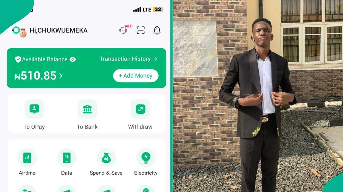 A man who kept N500 in his Opay account two and a half years ago displays the amount he saw after re-installing the app. A man who kept N500 in his Opay account two and a half years ago displays the amount he saw after re-installing the app.