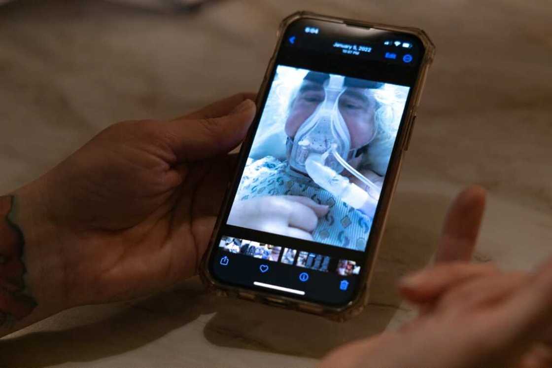 This is the view Jessica Watt Dougherty had of her father as he lay agonizing in the hospital with Covid-19 This is the view Jessica Watt Dougherty had of her father as he lay agonizing in the hospital with Covid-19