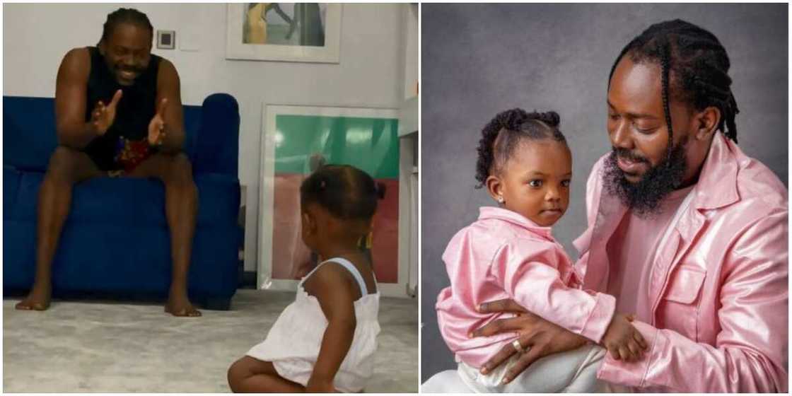 Adekunle Gold sings for daughter, marks Father's Day. Adekunle Gold sings for daughter, marks Father's Day.