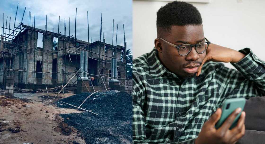 Man discovers his family looted money meant for his house project. Man discovers his family looted money meant for his house project.