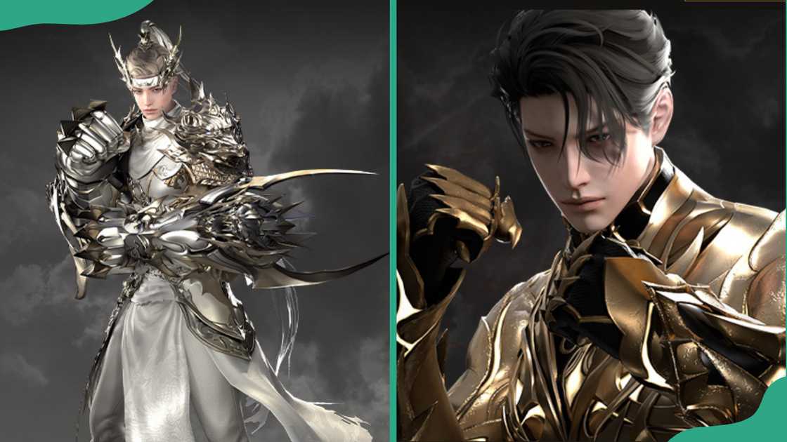 Breaker with powerful gauntlets (L). Breaker with clenched fists (R). Breaker with powerful gauntlets (L). Breaker with clenched fists (R).