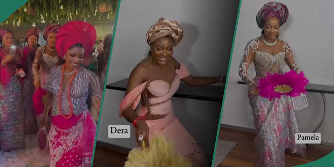 A bride and her bridesmaids rock classy outfits A bride and her bridesmaids rock classy outfits