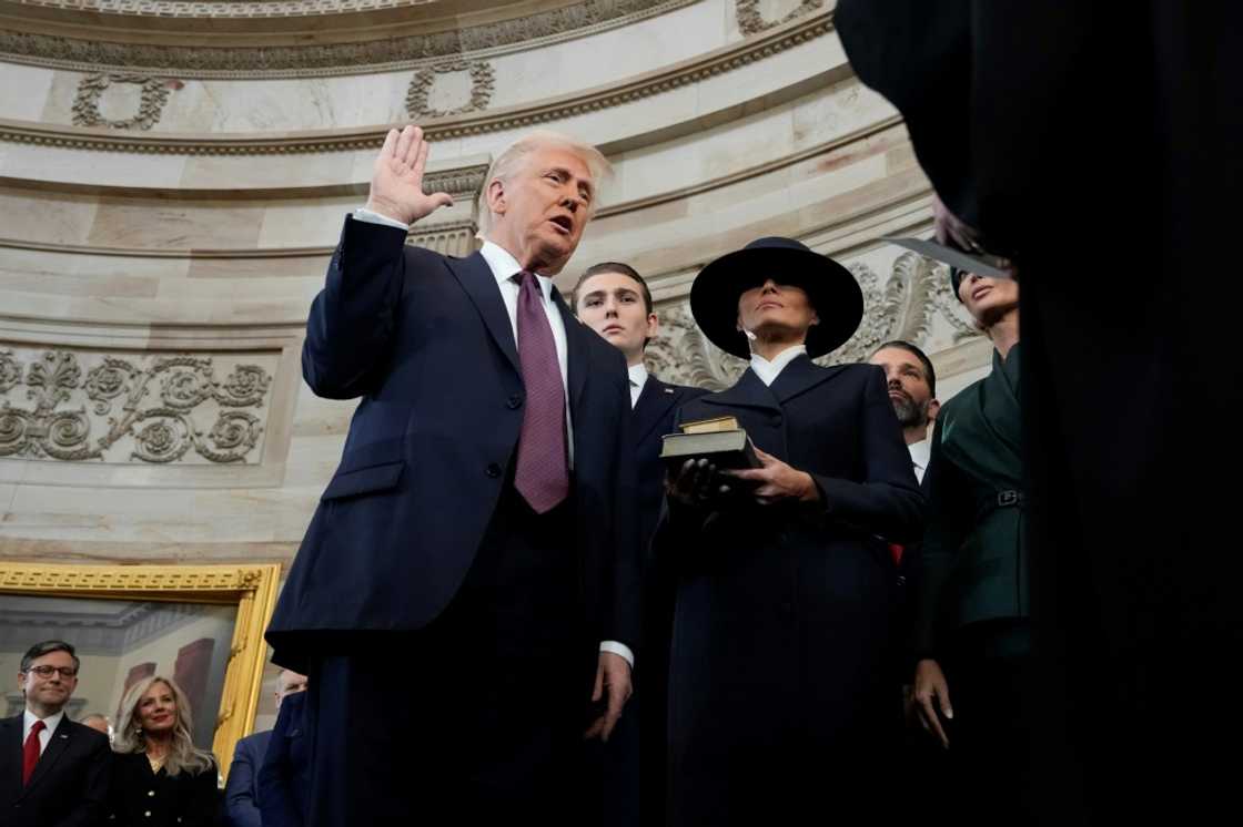 President Donald Trump, speaking after being sworn in, vowed an overhaul of the US trade system