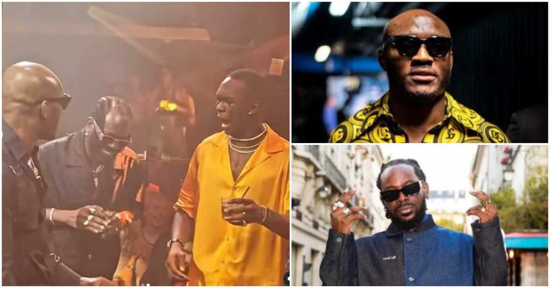 Photos of Isreal Adesanya, Adekunle Gold and Usman Kamaru Photos of Isreal Adesanya, Adekunle Gold and Usman Kamaru