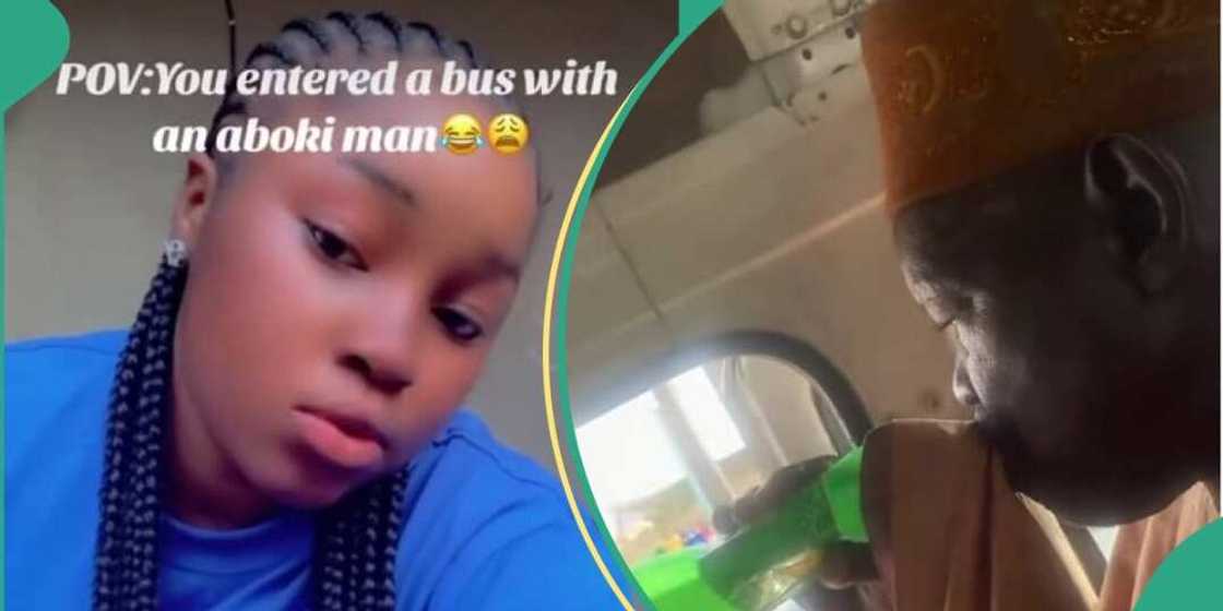 Lady films 'aboki' man performing rare act in bus Lady films 'aboki' man performing rare act in bus