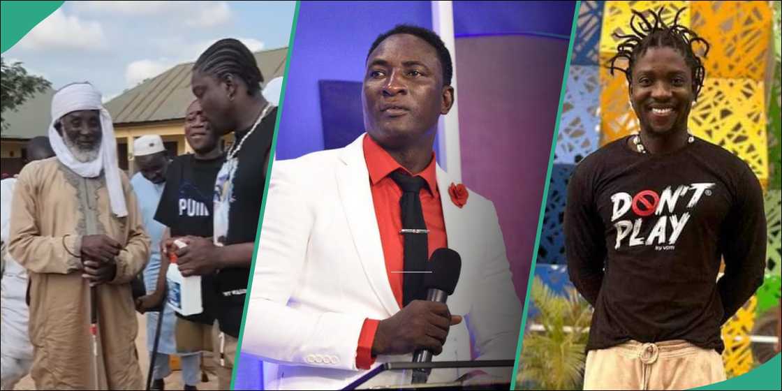 Verydarkman uses prophet Jeremiah Omoto Fufeyin's healing water on blind and deaf men, prophet Jeremiah Omoto Fufeyin