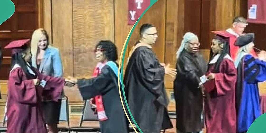 Lady embarrasses lecturers on stage Lady embarrasses lecturers on stage