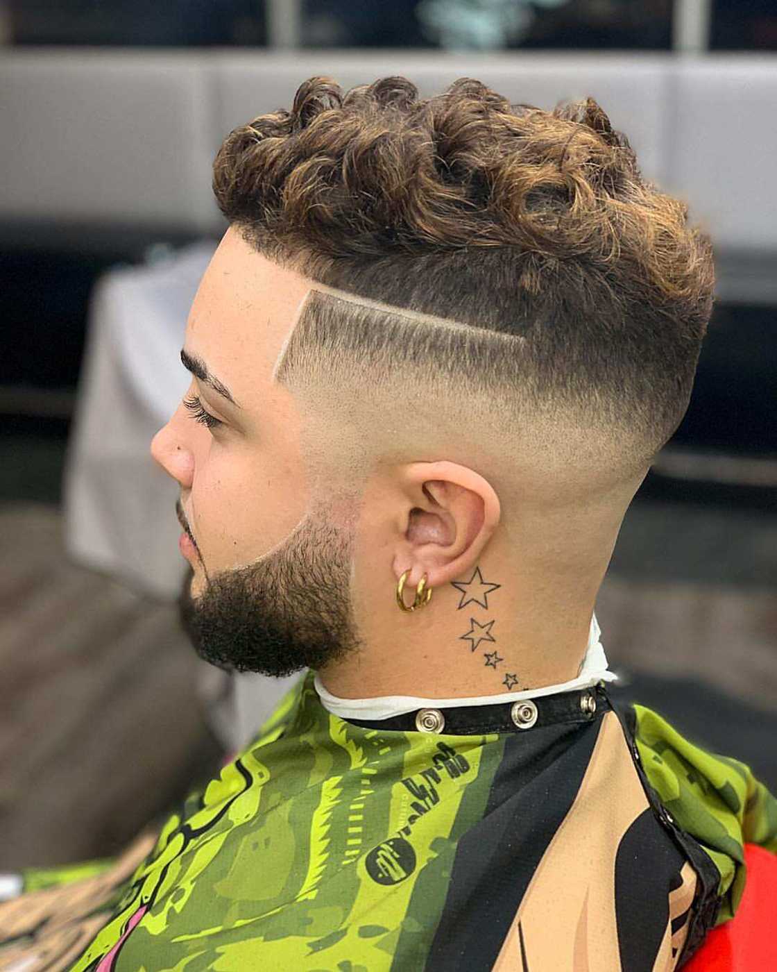 curly high fade