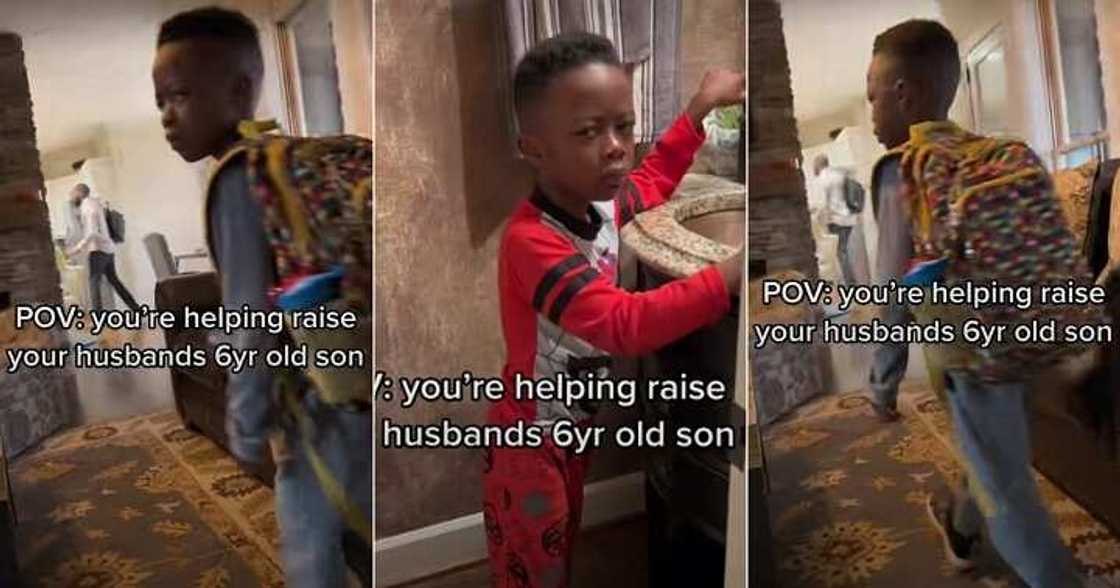 Lady shares funny video of husband's son, side eyes