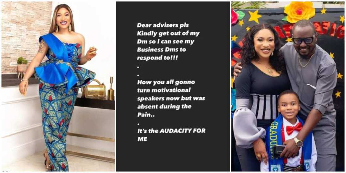 Photo of Tonto Dikeh and Kpokpogri with her son. Photo of Tonto Dikeh and Kpokpogri with her son.