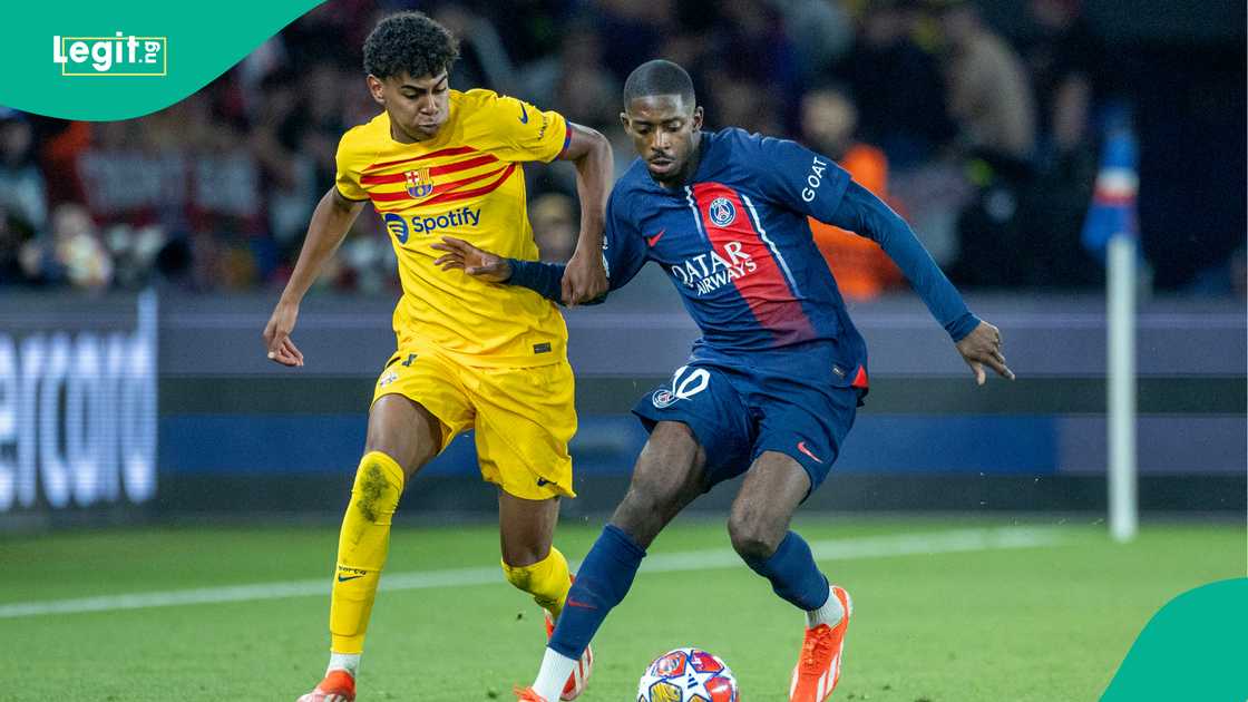 Lamine Yamal, Ousmane Dembele, PSG, Barcelona, UEFA Champions League Lamine Yamal, Ousmane Dembele, PSG, Barcelona, UEFA Champions League
