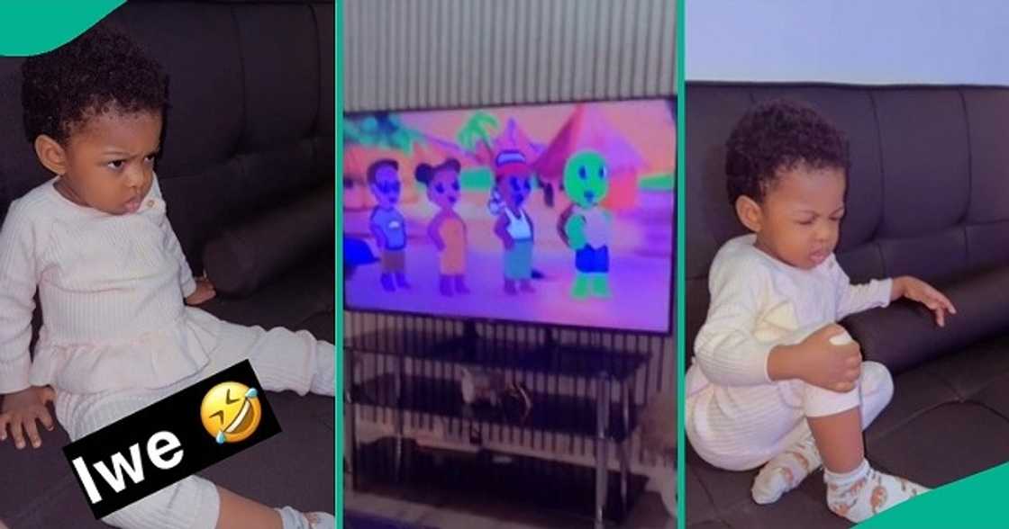 Mum puts Igbo cartoon for little daughter, she reacts Mum puts Igbo cartoon for little daughter, she reacts