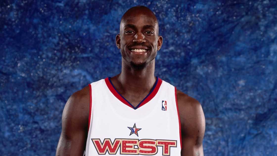 Kevin Garnett poses in the Western Conference All-Stars kit before the 2005 NBA All-Star Game. Kevin Garnett poses in the Western Conference All-Stars kit before the 2005 NBA All-Star Game.