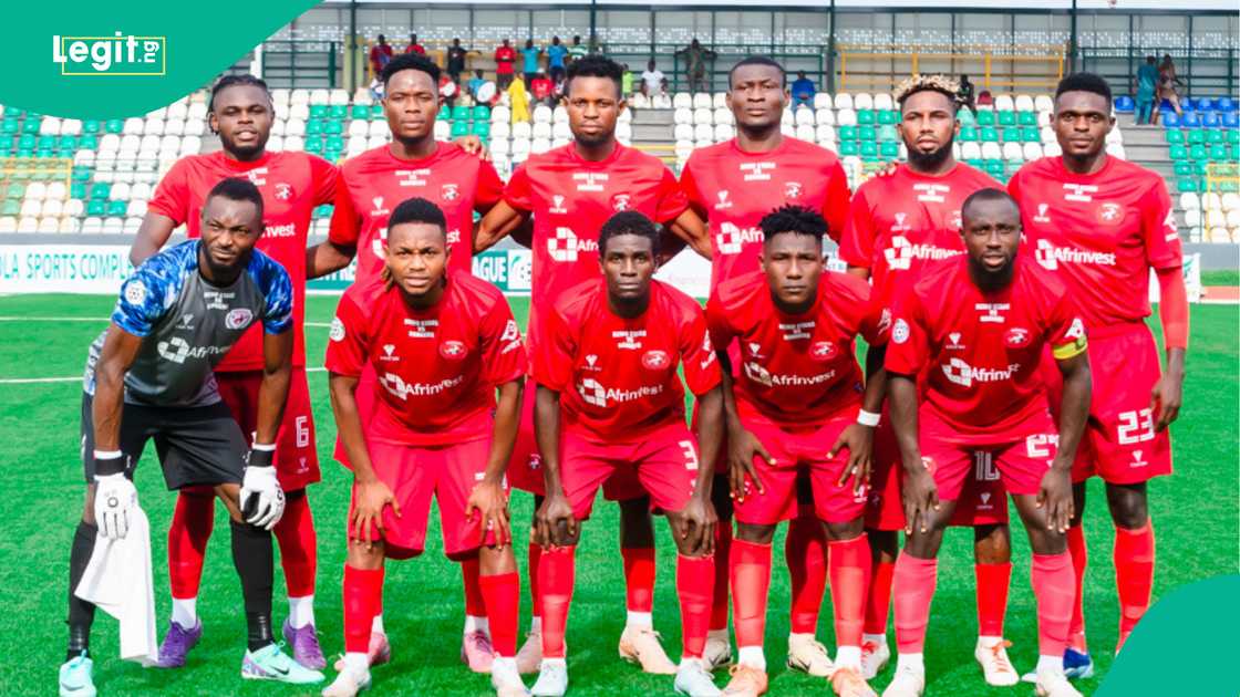 Enugu Rangers team photo at the MKO Abiola Stadium, Abeokuta against Remo Stars Stars. Photo by Enugu Rangers