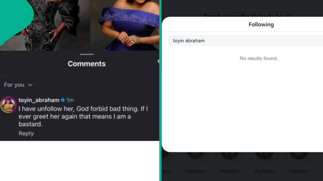 Funke Akindele and Toyin Abraham unfollow one another after Iyabo Ojo's movie premiere. Credit: toyin_abraham