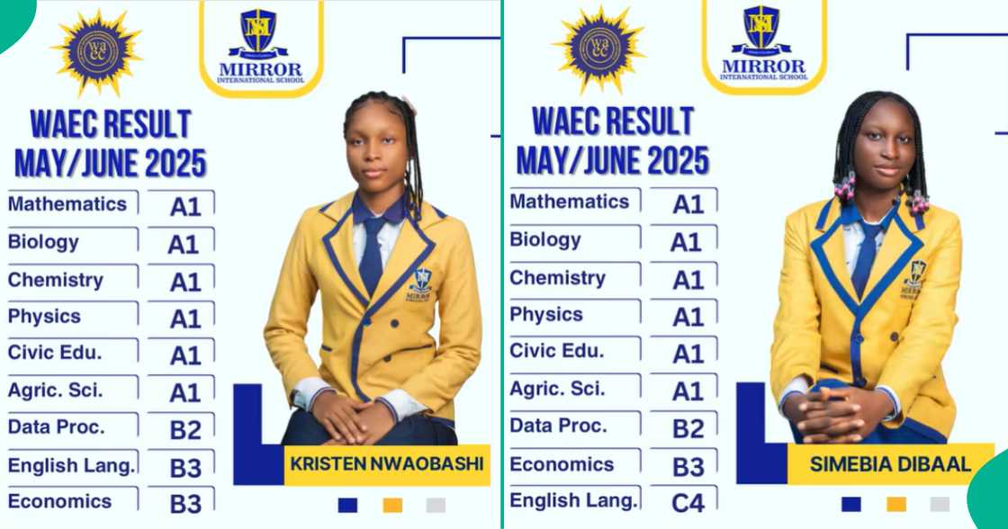 Mirrors International School in Port Harcourt, Rivers State, shows off the impressive WAEC results of its students on TikTok.